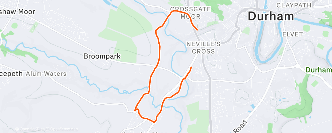 Map of the activity, Afternoon Run