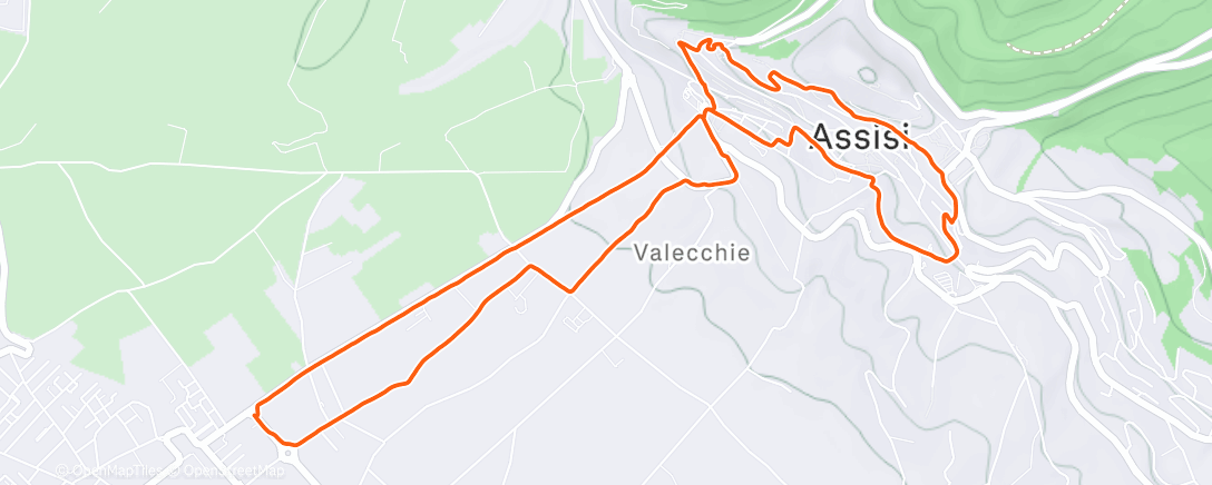 Map of the activity, Corsa mattutina