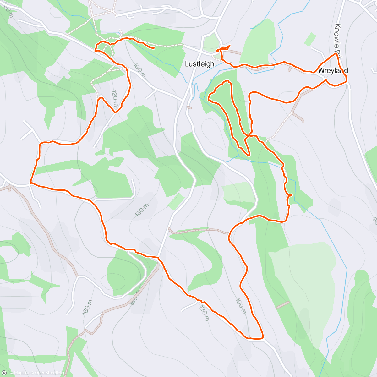 Map of the activity, Lustleigh Loop with the Sausages!