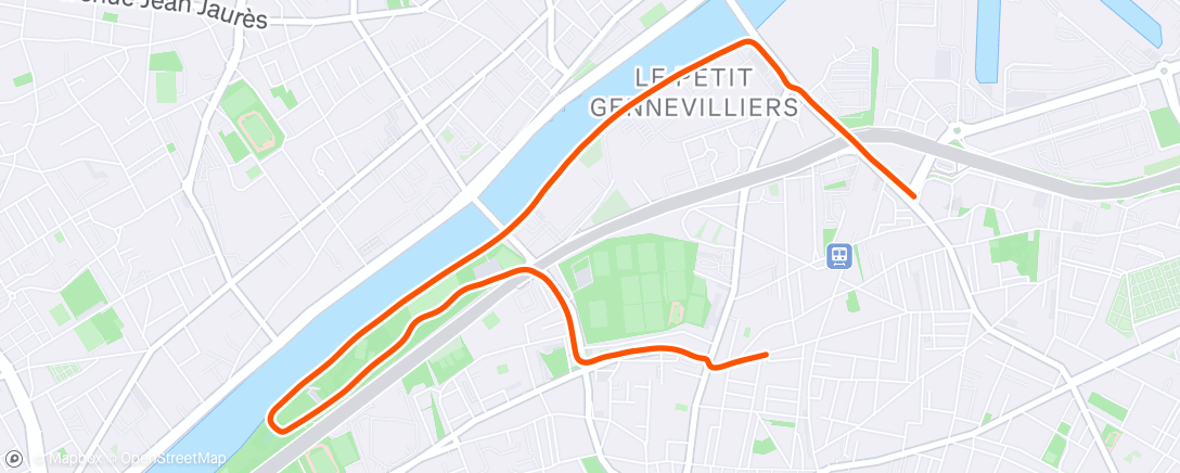 Map of the activity, Course à pied le matin