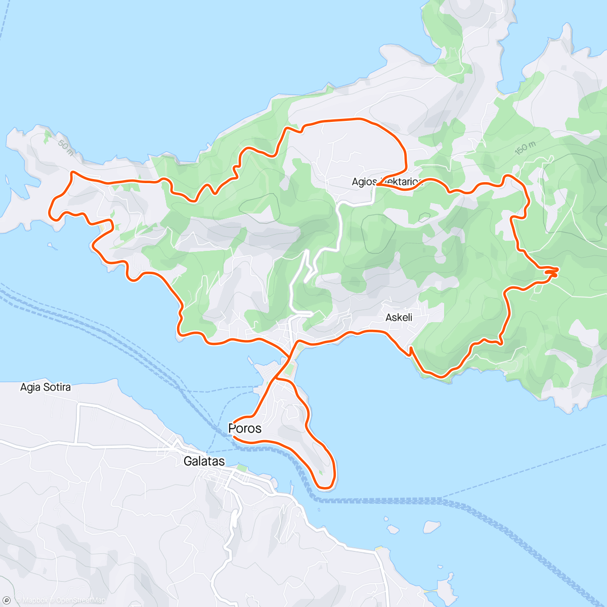 Map of the activity, Addicting lap ❤️‍🔥 Poros again