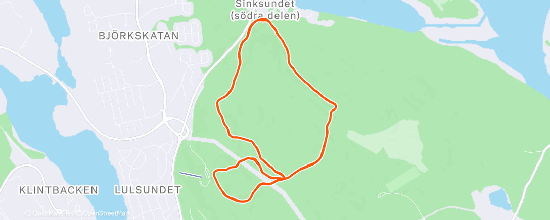 Map of the activity, Lunch Nordic Ski