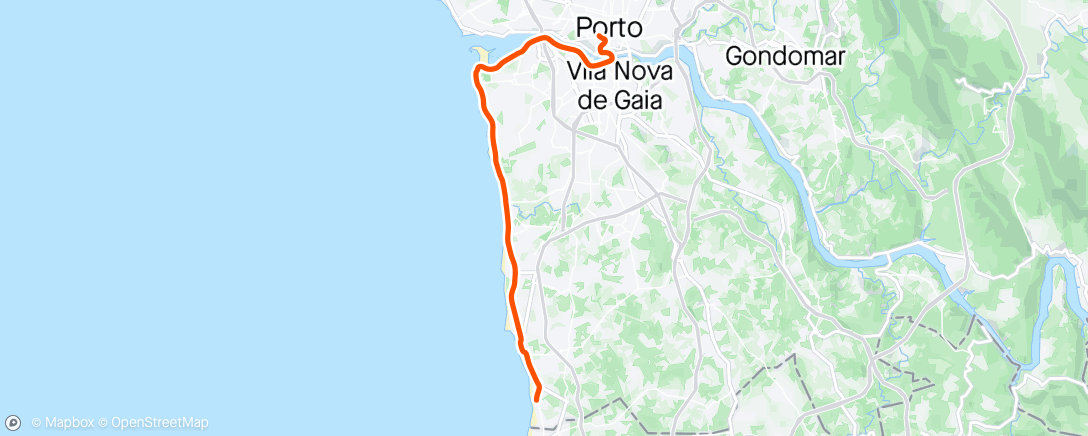 Map of the activity, Volta de bicicleta ao entardecer