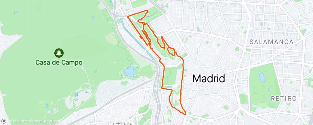 Map of the activity, Madrid recovery run