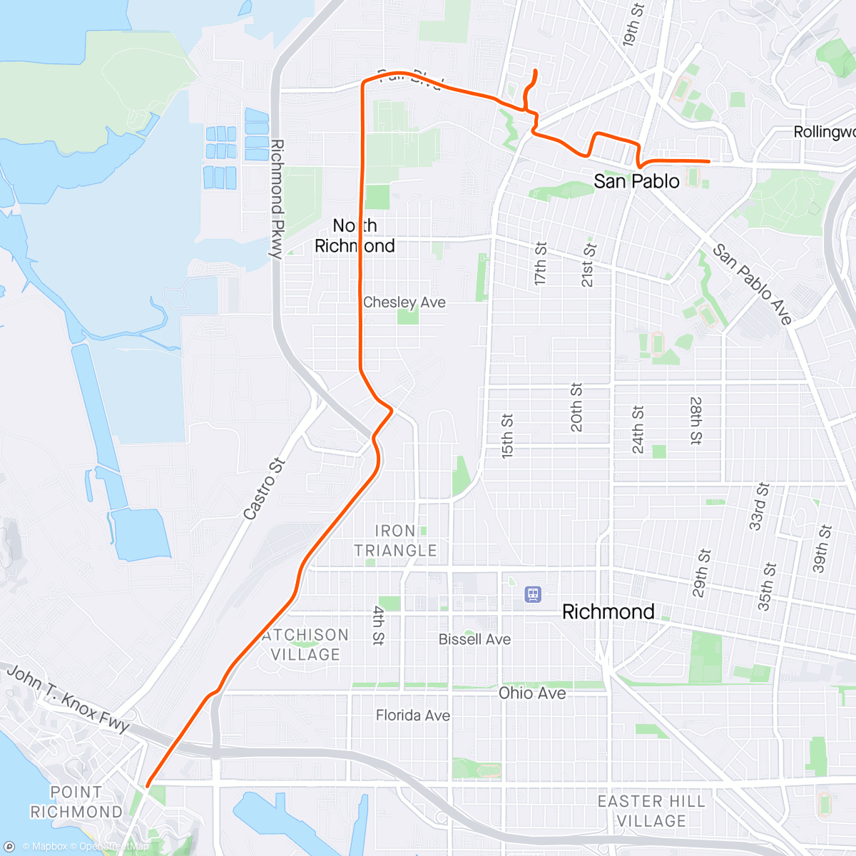 Map of the activity, Ride to Work