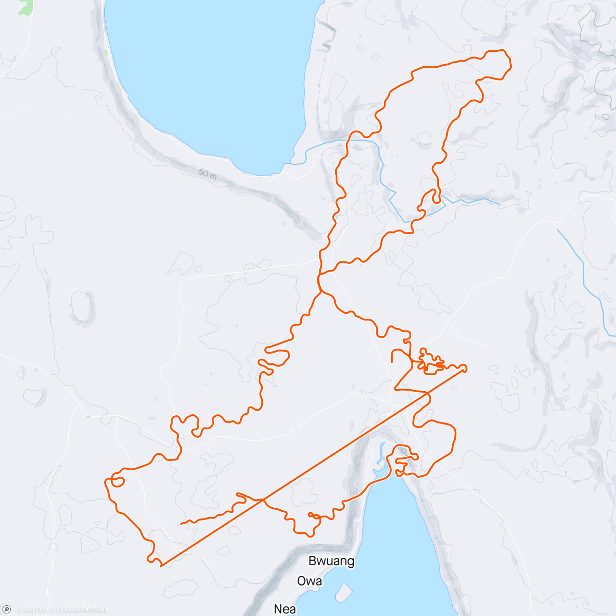 Map of the activity, Zwift - Pacer Group Ride: Railways and Rooftops in Makuri Islands with Maria