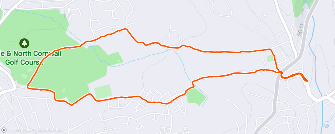 Map of the activity, Evening walk after work