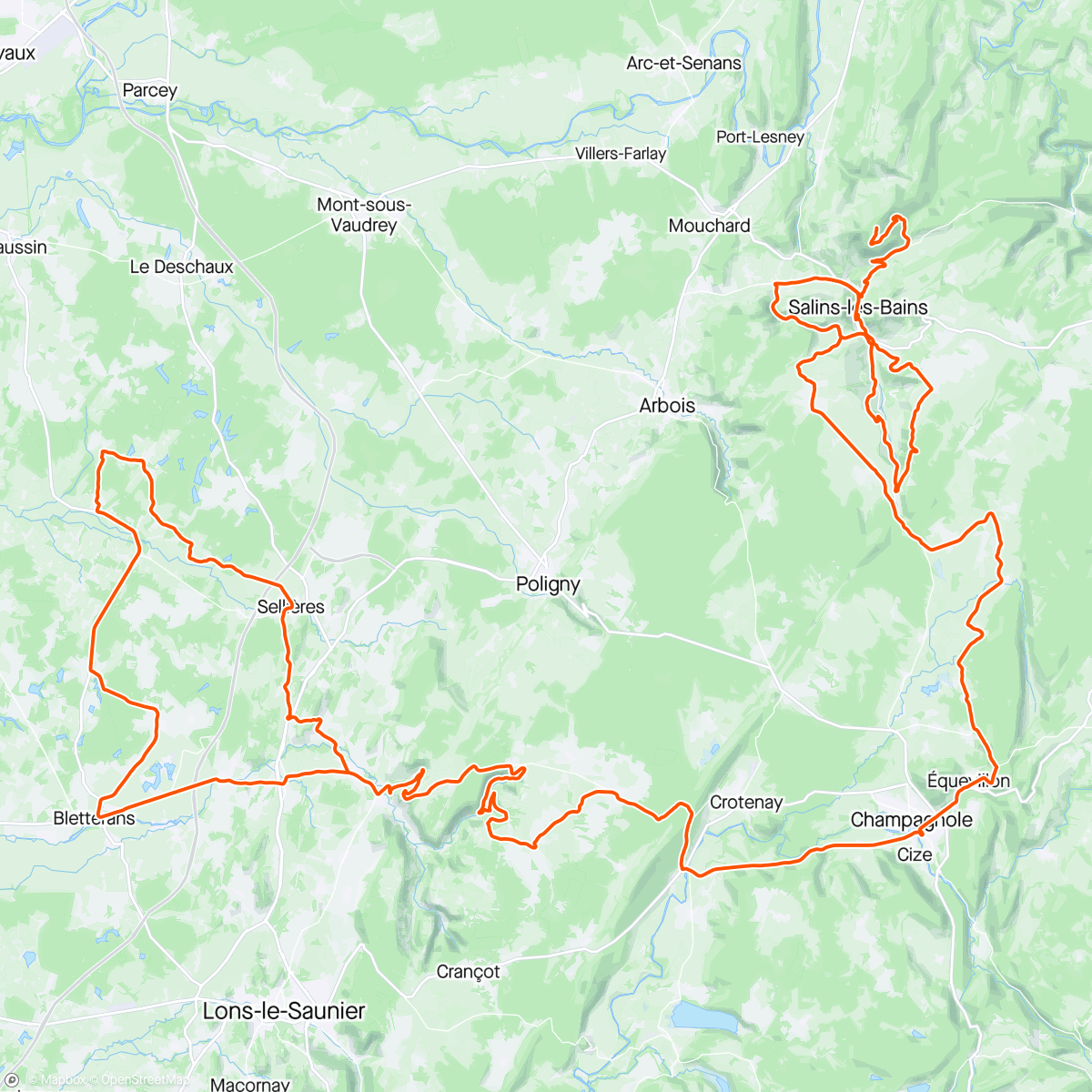 Map of the activity, Tour du Jura Cycliste