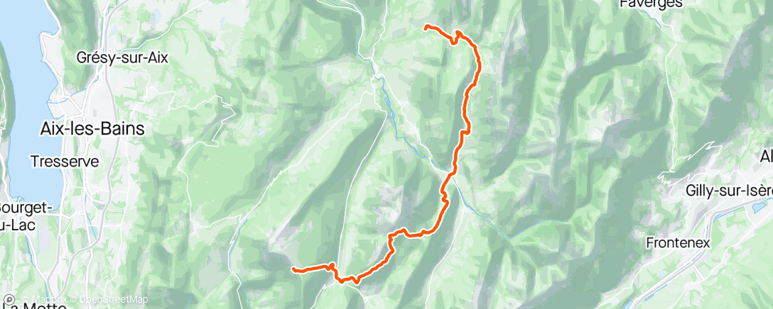 Map of the activity, Tour des Bauges - day 1