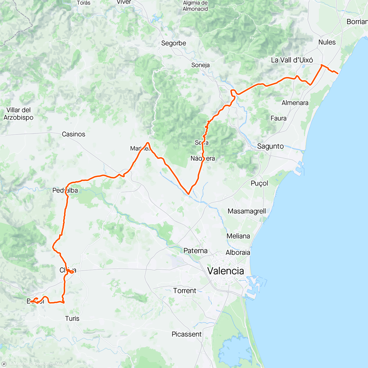 Map of the activity, Stage 2 Vuelta