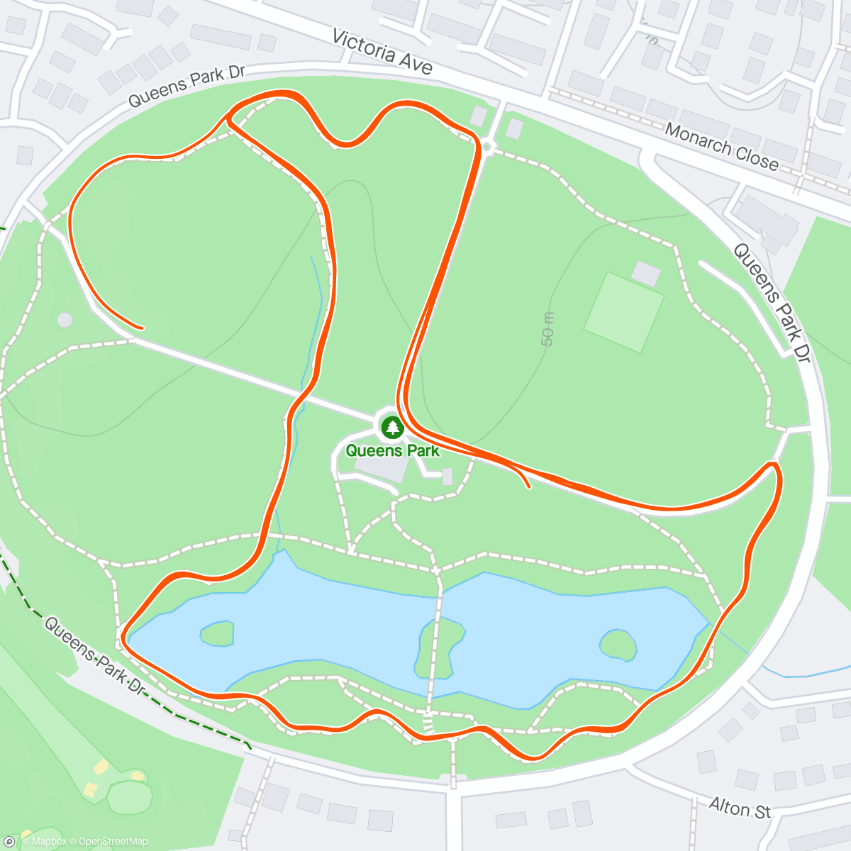 Map of the activity, Park Run