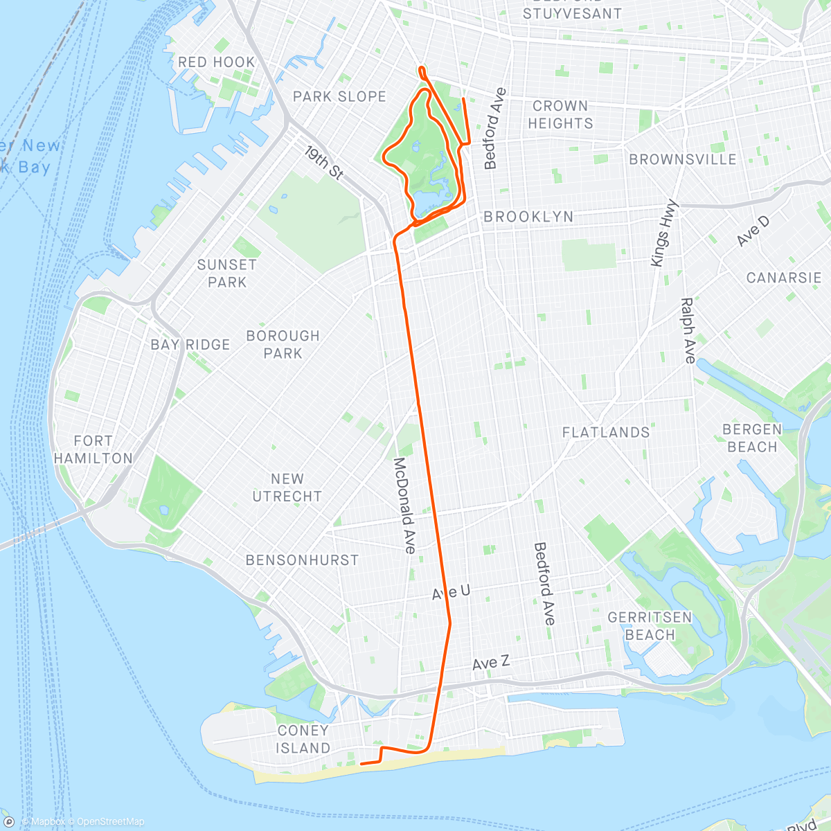 Mappa dell'attività Brooklyn Half ‘24