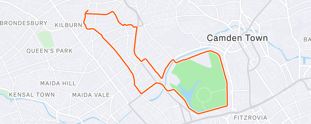 Map of the activity, Morning Run