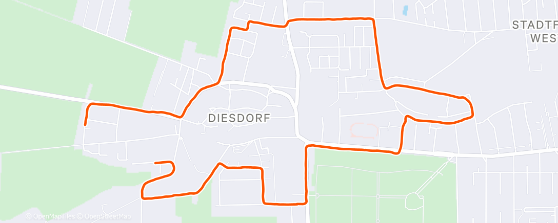 Map of the activity, Lauf am Morgen