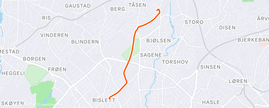 Map of the activity, Morning Run