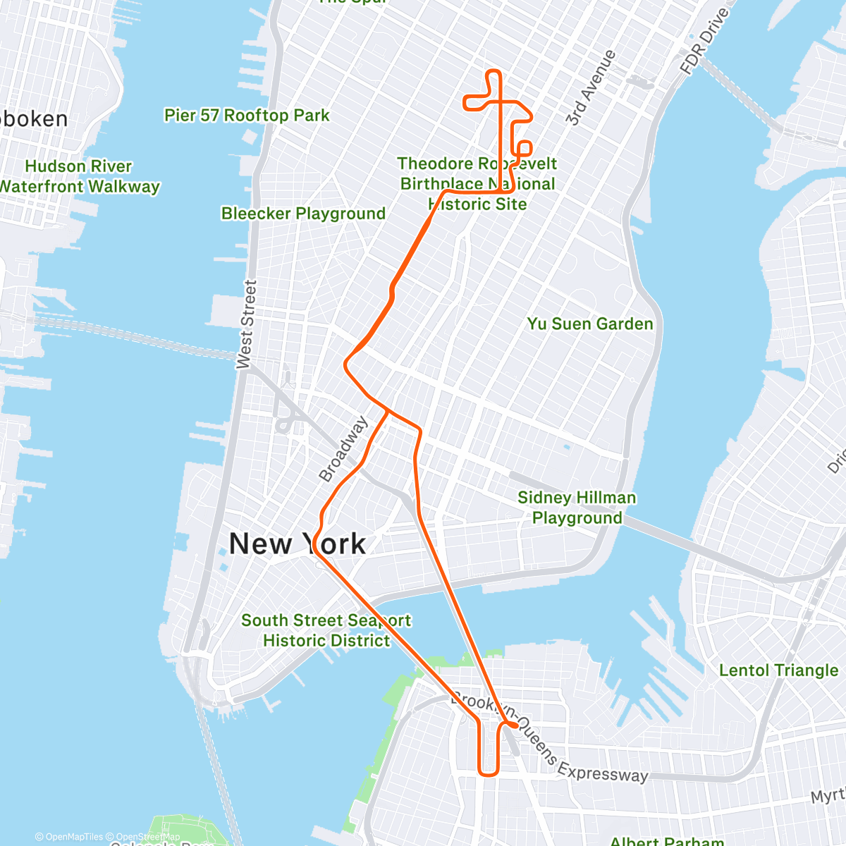 Карта физической активности (Zwift - Spinfinity Ultra in New York)