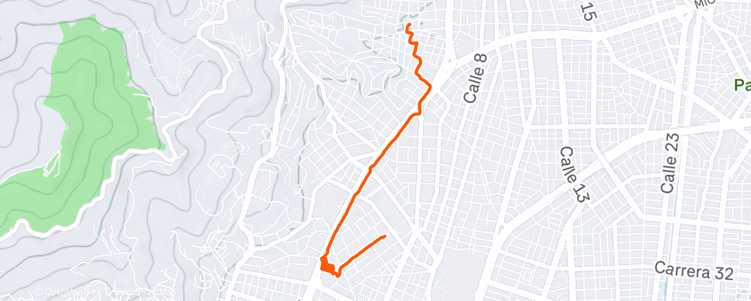 Map of the activity, Caminata de tarde