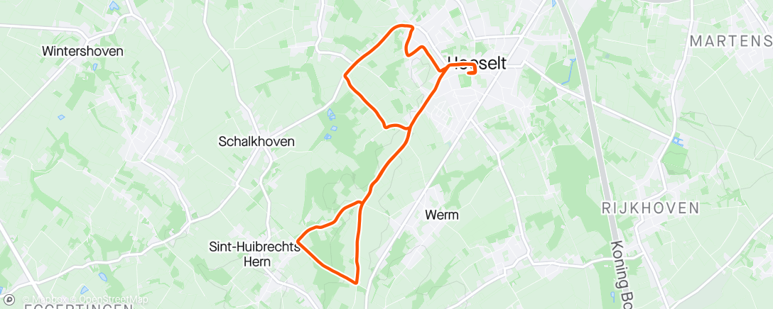Carte de l'activité Evening Run,verkenning Hoeselt run 10km 2024