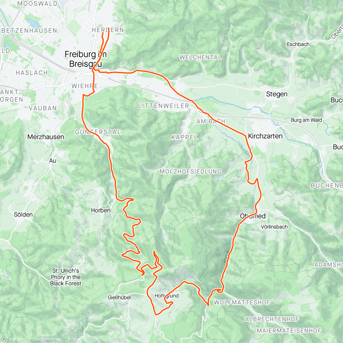 Map of the activity, Schauinsland