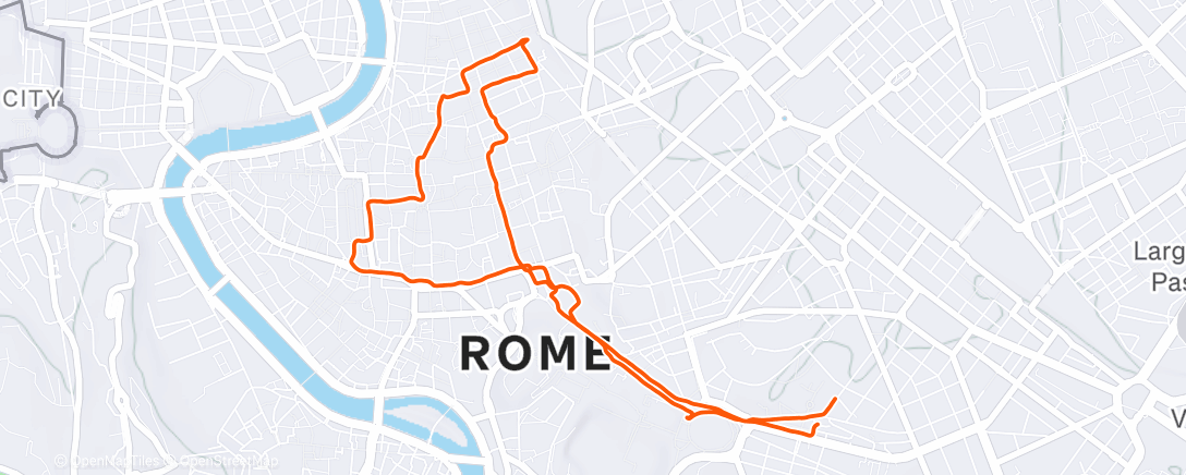 Map of the activity, Evening Run