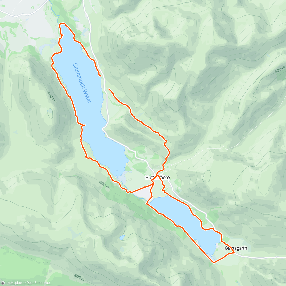 Map of the activity, Crummock & Buttermere Loops