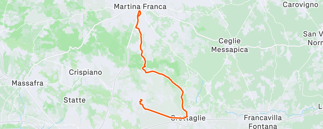 Map of the activity, Pedalata mattutina