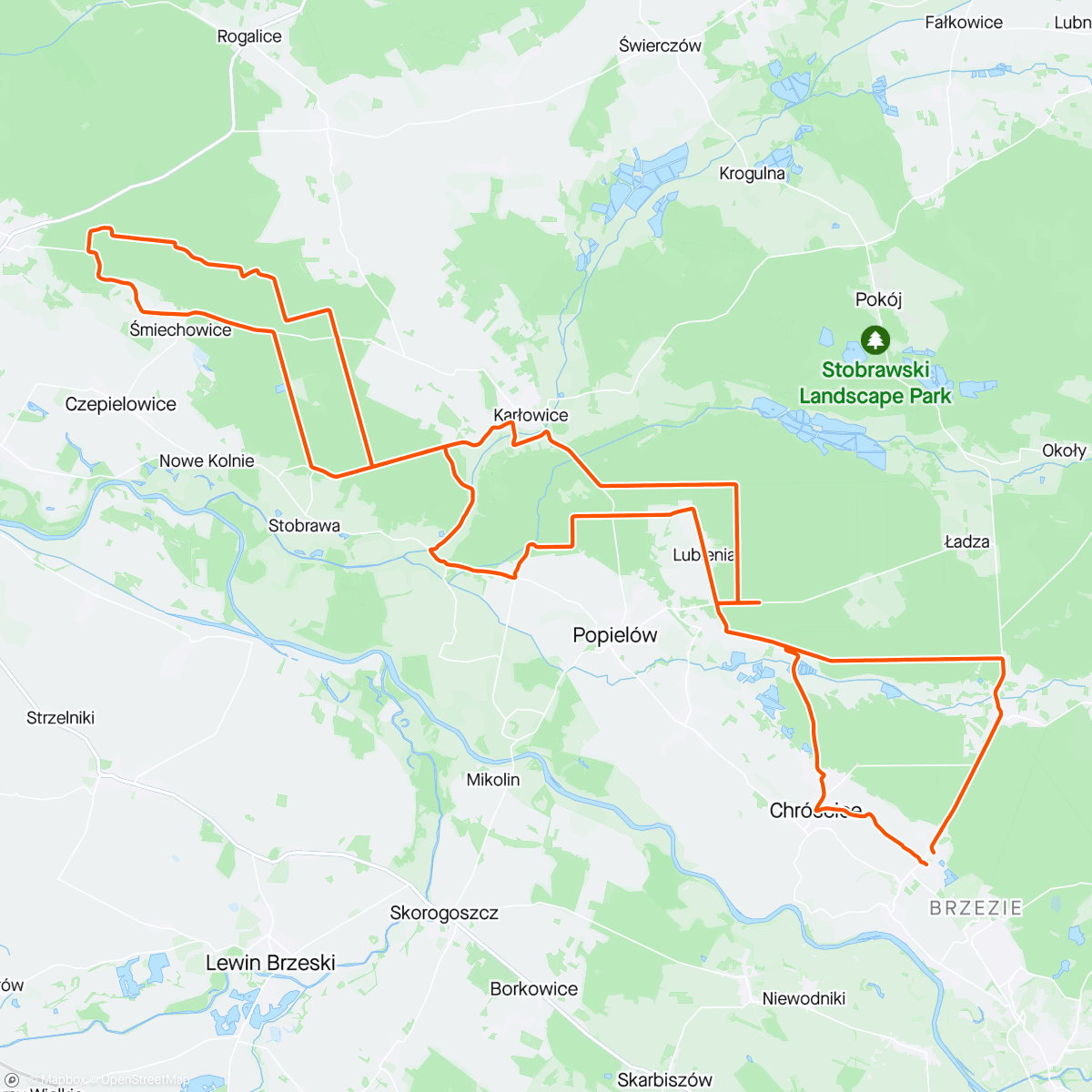 アクティビティ「Stobrawska 50tka 👊」の地図
