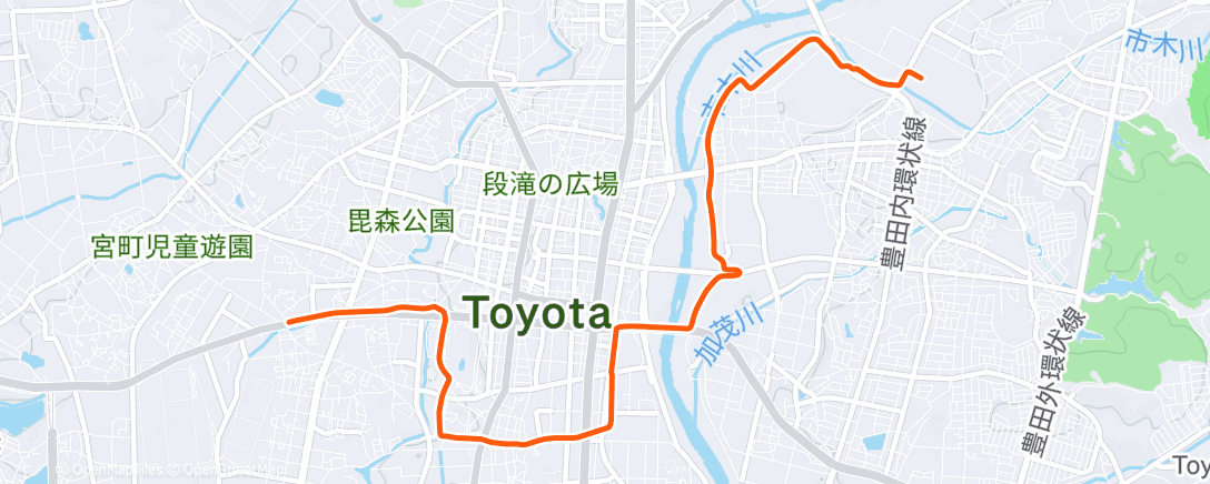Map of the activity, サイクリング