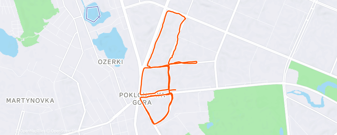 Map of the activity, Дневной забег