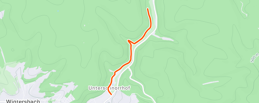 Map of the activity, Afternoon Run