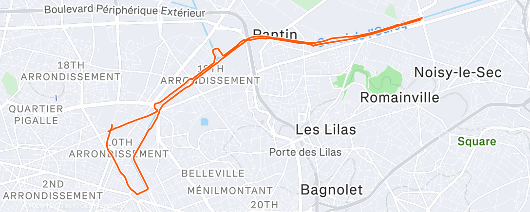 Карта физической активности (Course à pied le matin)