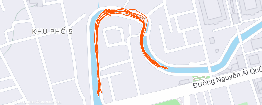 Map of the activity, Afternoon Run