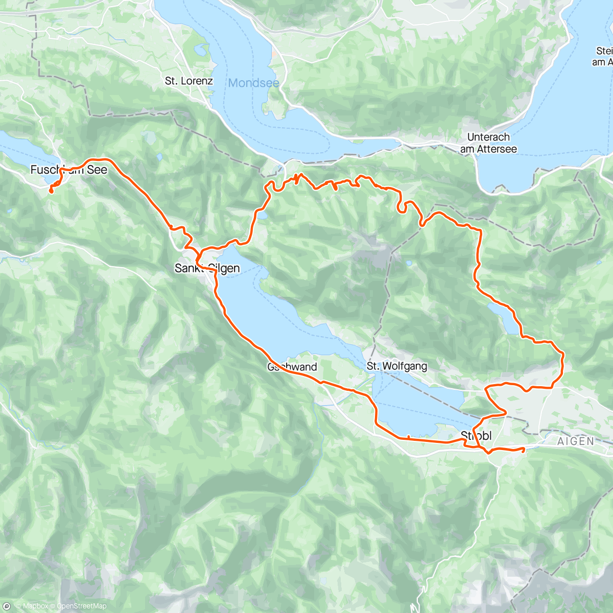 Map of the activity, Gravel Ride Wolfgangsee - Fuschlsee - Schwarzensee 🇦🇹