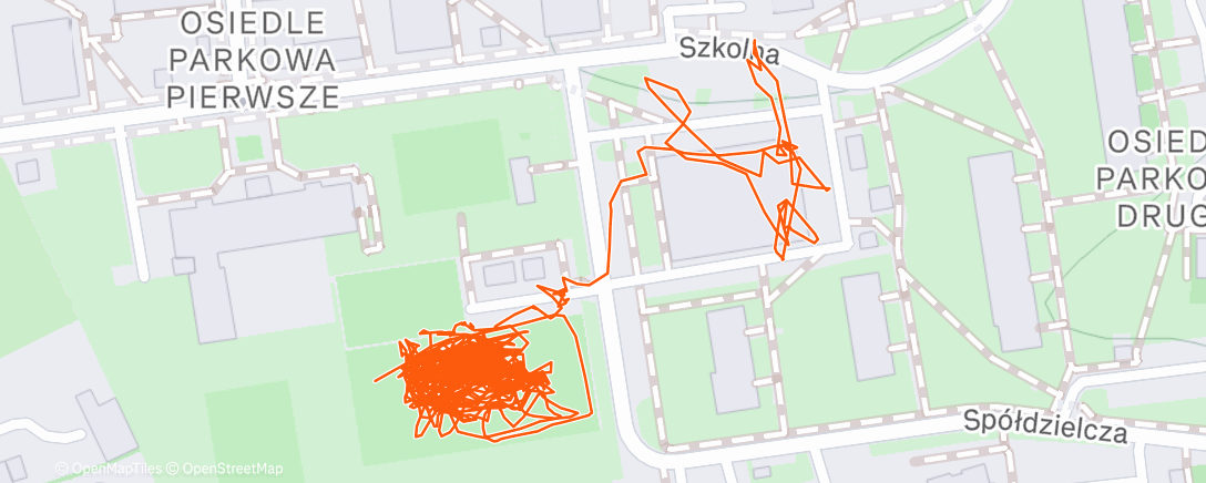 Map of the activity, Evening Football (Soccer)