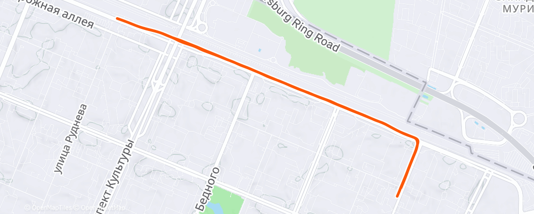 Map of the activity, Evening Run