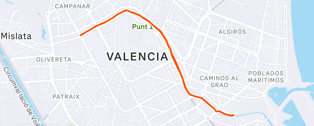 Map of the activity, Carrera de mañana