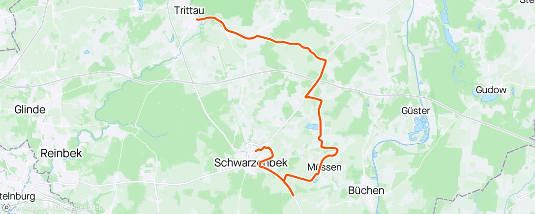 Map of the activity, Rennrad- Runde nach dem Trittau-Run