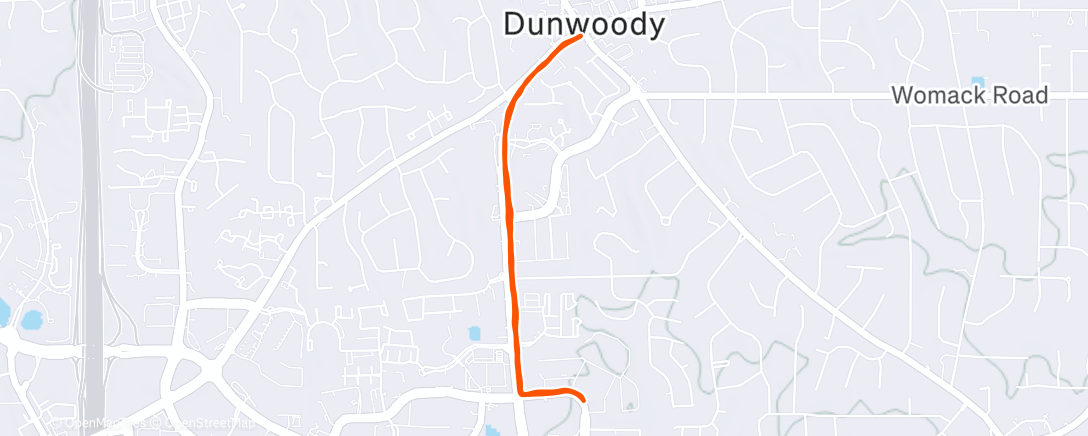 Map of the activity, Afternoon Run