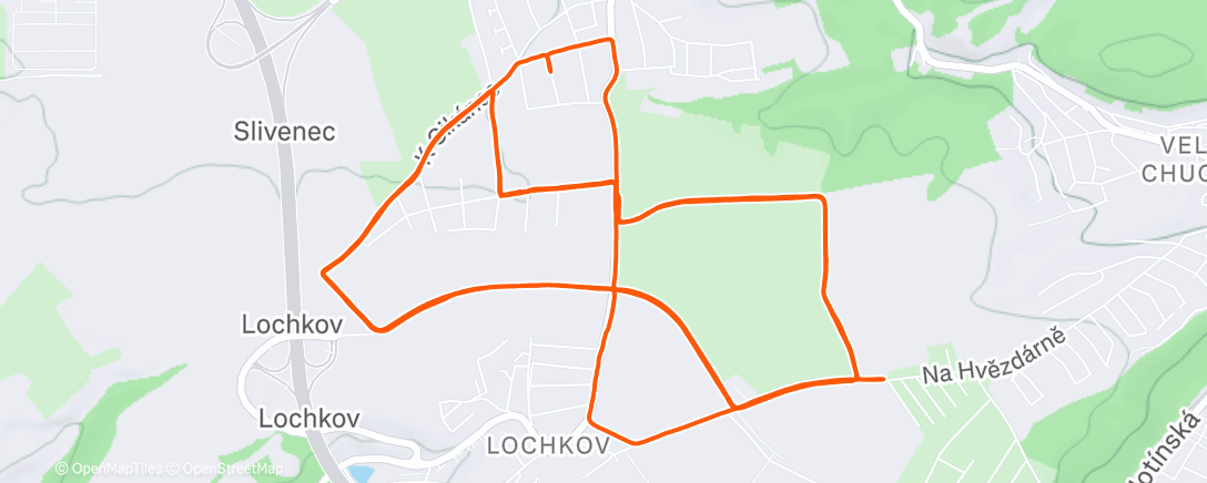 Map of the activity, Kolce Slivenec - Lochkov