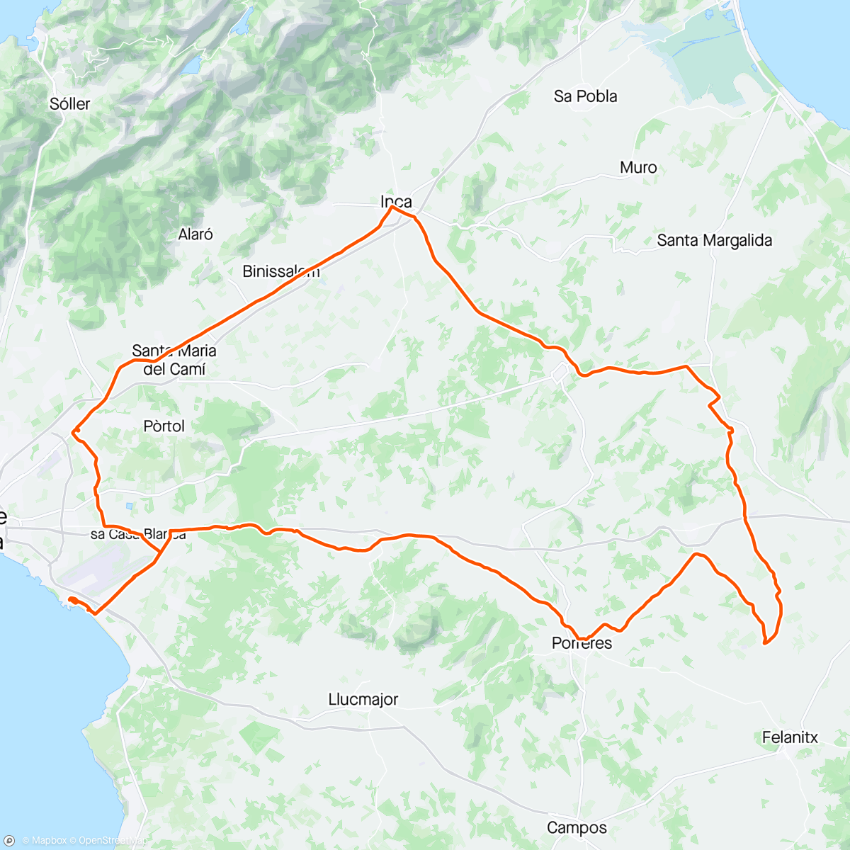 Map of the activity, Mallorca dag 7