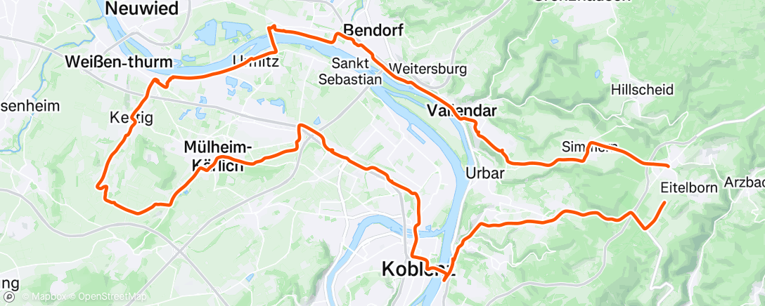 Map of the activity, Afternoon Ride