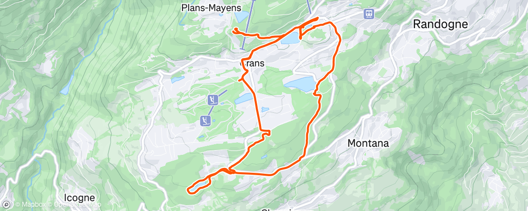 Map of the activity, Sortie à vélo électrique le midi