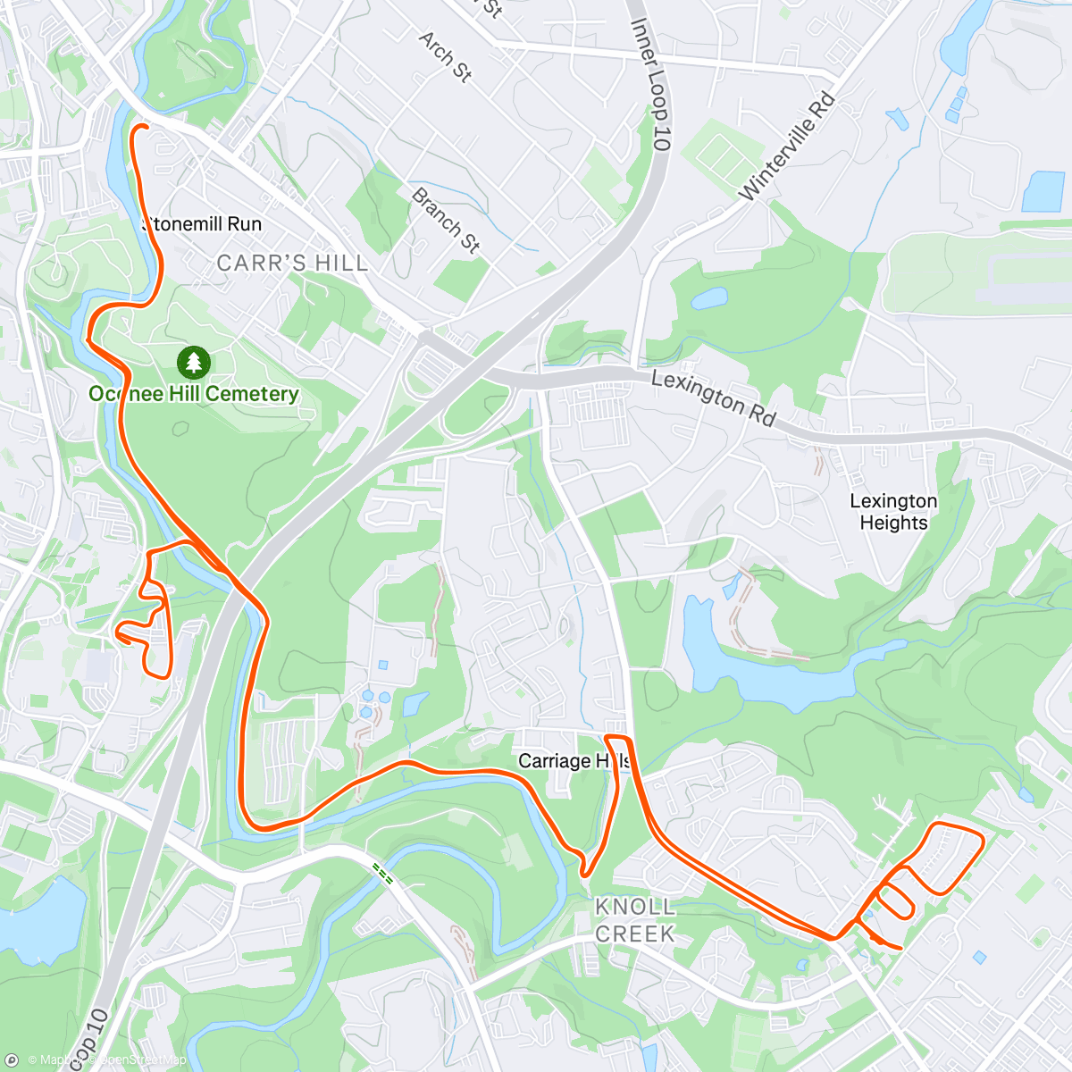 Map of the activity, Bike