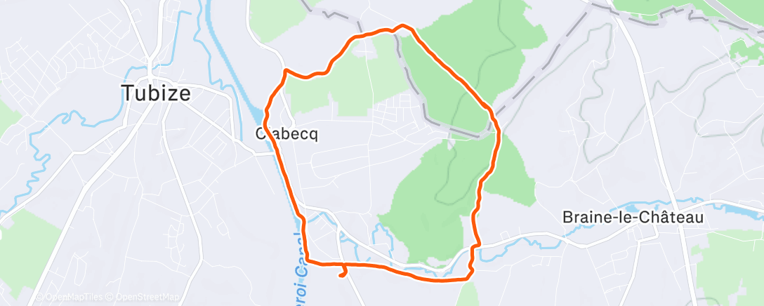 Map of the activity, Course à pied du midi