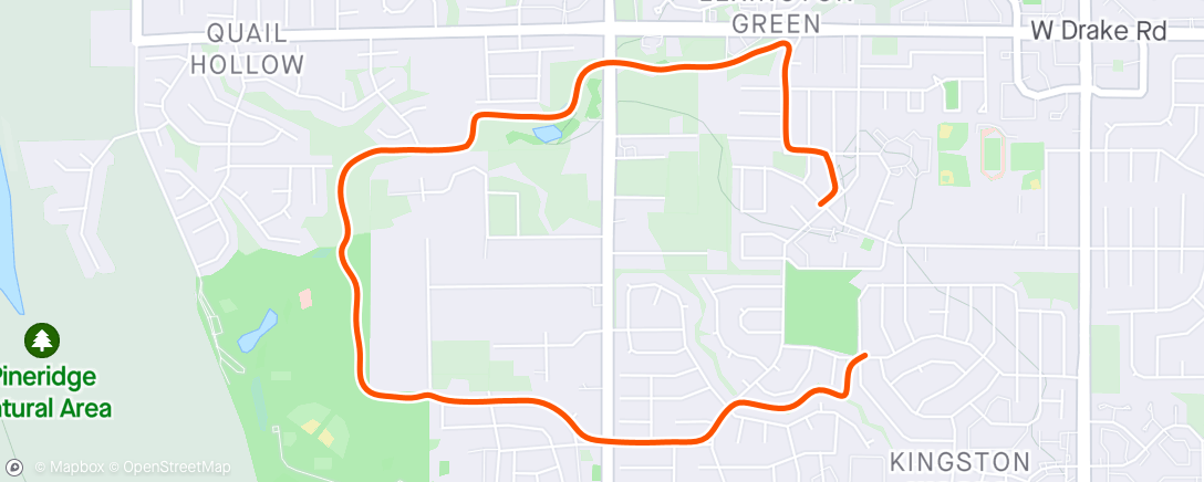 Map of the activity, First run at the new place!  Hooray to good trails/paths!!!