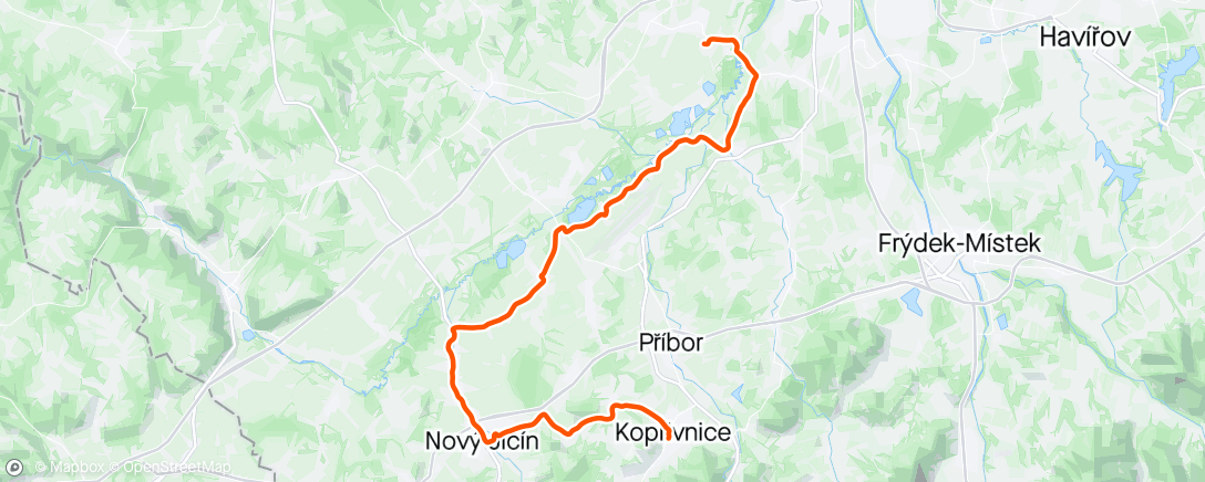 Mapa da atividade, Afternoon Ride z obeda/tchynova