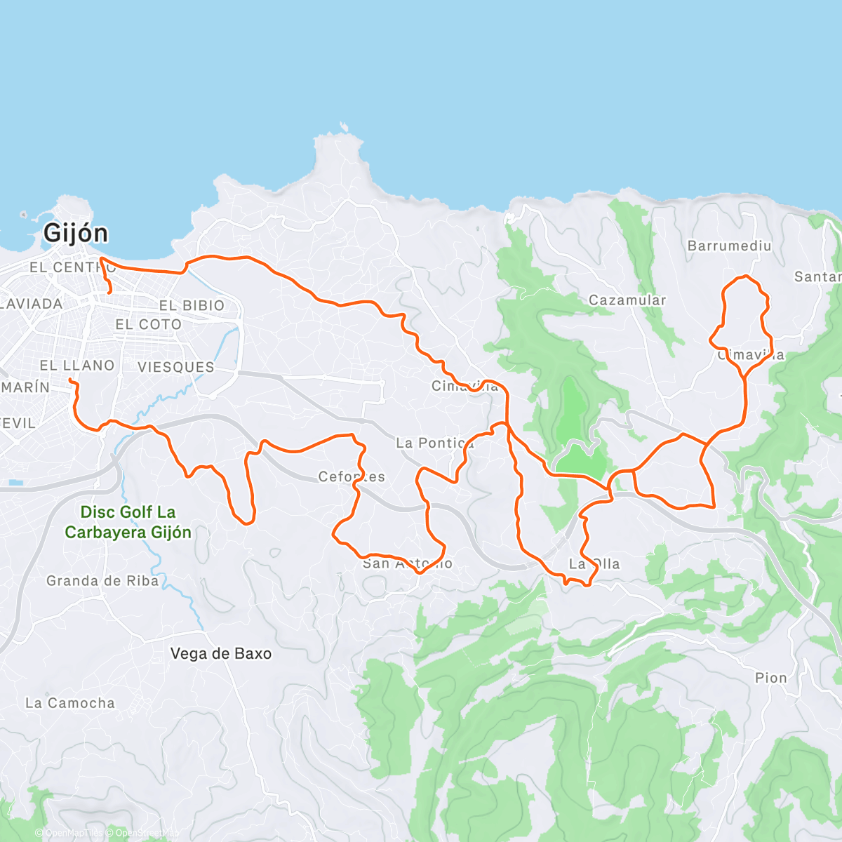 Карта физической активности (Cafe y Nueva España)