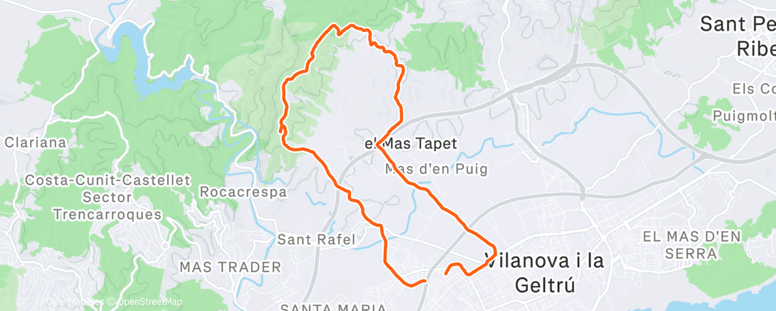 Mappa dell'attività Carrera de montaña por la tarde