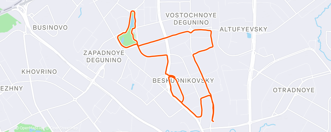 Map of the activity, Afternoon Run