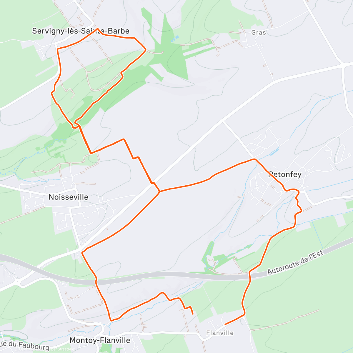 Карта физической активности (Trail en soirée)